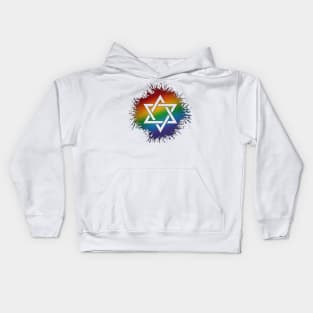 Rainbow Star of David Kids Hoodie